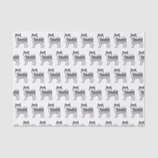 Silver Alaskan Malamute Cute Cartoon Dog Pattern Tissue Paper