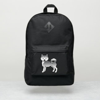 Silver Alaskan Malamute Cute Cartoon Dog Port Authority® Backpack