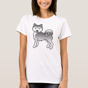 Silver Alaskan Malamute Cute Cartoon Dog T-Shirt
