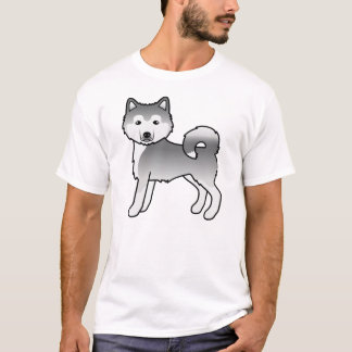 Silver Alaskan Malamute Cute Cartoon Dog T-Shirt