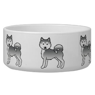 Silver Alaskan Malamute Cute Cartoon Dogs Bowl