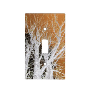 Silver Alder Tree Art Light Switch Cover