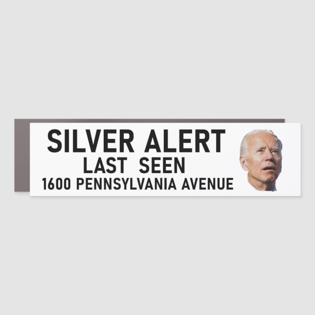 Silver Alert Joe Biden Car Magnet (Front)