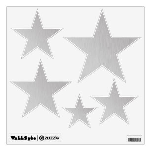 Silver Aluminum Stars Window Cling Decals