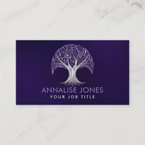 Silver and Amethyst Tree of life _ Yggdrasil  Business Card