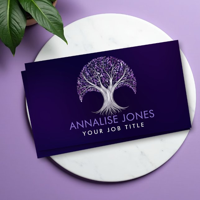 Silver and Amethyst Tree of life - Yggdrasil  Business Card (Creator Uploaded)