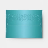 Silver and Aqua Floral Envelope for A2 Reply Card (Back (Top Flap))