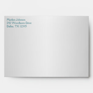 Silver and Aqua-marine Floral A7 Return Address Envelope