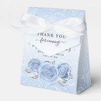 Silver and Baby Blue Rose Thank You Birthday Party