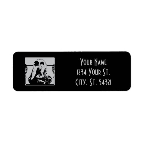Silver and Black 1920s Address Labels