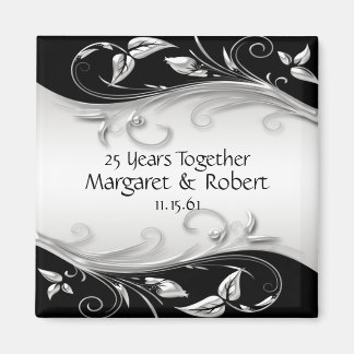 Silver and Black 25th Anniversary Magnet