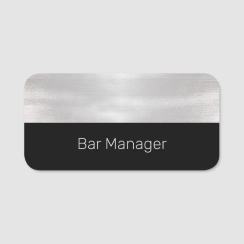 Silver and Black 4 Business Employee Name Tag