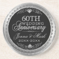 Silver And Black 60th Wedding Anniversary
