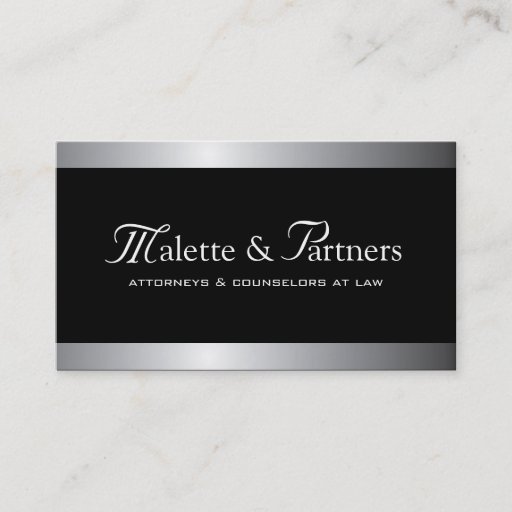 Customizable Silver and Black Business Cards