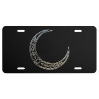 Silver And Black Celtic Crescent Moon