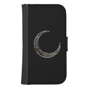 Silver And Black Celtic Crescent Moon Phone Wallet