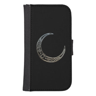 Silver And Black Celtic Crescent Moon Phone Wallet
