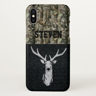 Silver and Black Deer Hunting Phone Case