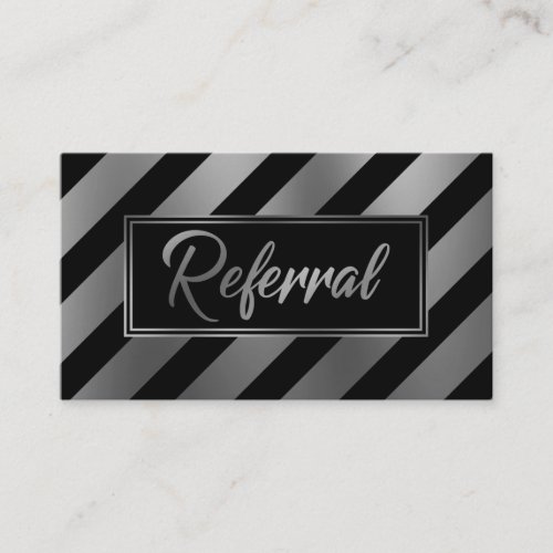 Silver and Black Diagonal Striped Referral Cards