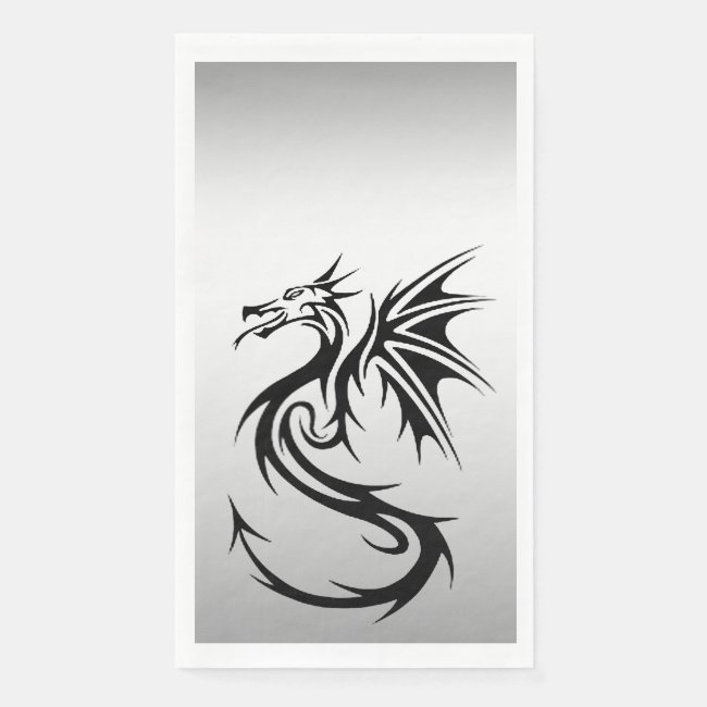 Silver and Black Dragon Set of Paper Guest Towels