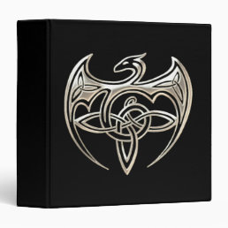 Silver And Black Dragon Trine Celtic Knots Art Binder