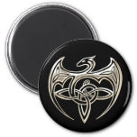 Silver And Black Dragon Trine Celtic Knots Art Magnet at Zazzle