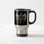 Silver And Black Dragon Trine Celtic Knots Art Travel Mug at Zazzle