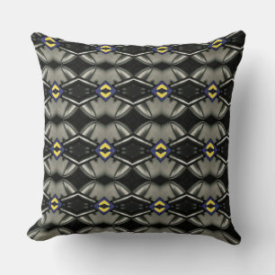 Silver and Black Duckling Head Design Throw Pillow
