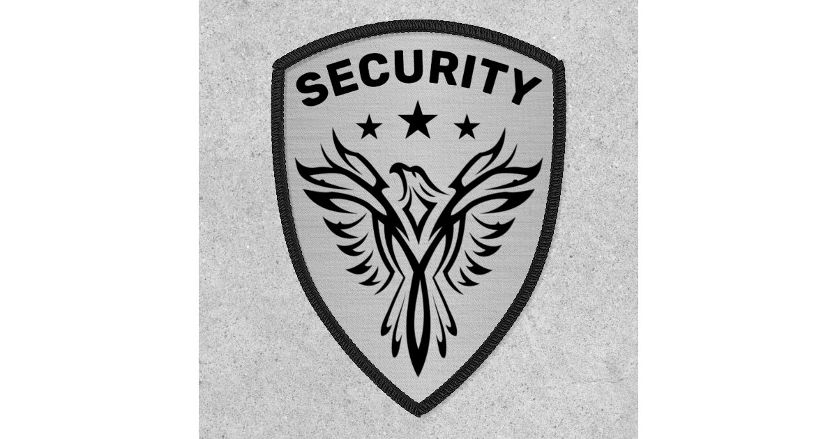 Security Officer Black And Gold Badge Patch, Zazzle