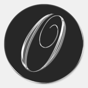 Silver And Black Formal Wedding Monogram O Seal