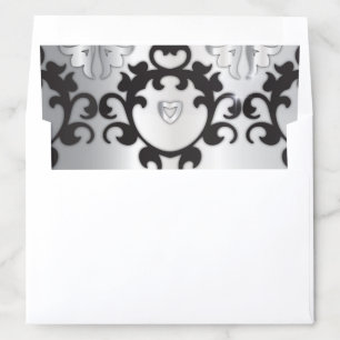 Silver and Black Glam Elegant Stylish Trendy Chic Envelope Liner