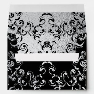 Silver and Black Gothic Wedding Envelope