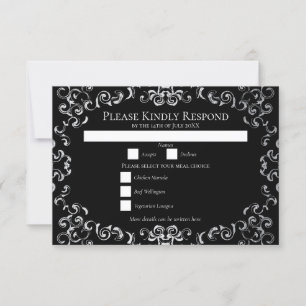 Silver and Black Gothic Wedding Invitation