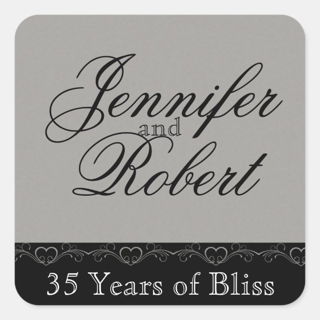 Silver and Black Heart Envelope Seal (Front)