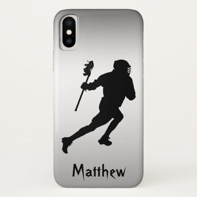 Silver and Black Lacrosse Sports iPhone X Case