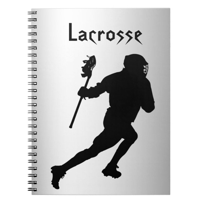 Silver and Black Lacrosse Sports Notebook