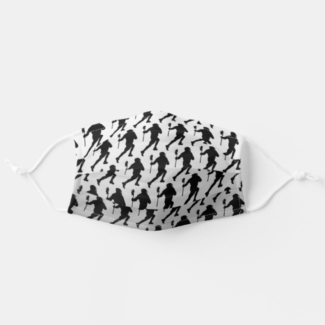 Silver and Black Lacrosse Sports Pattern