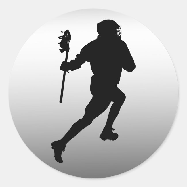 Silver and Black Lacrosse Sports Sticker