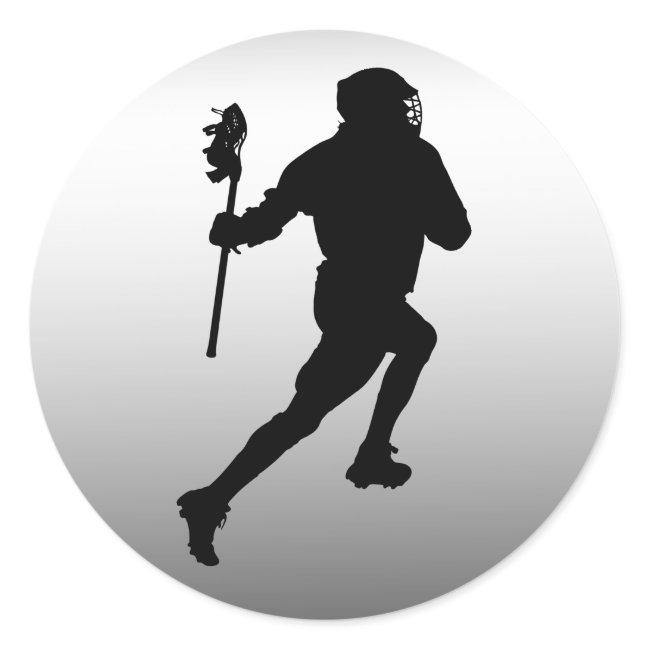 Silver and Black Lacrosse Sports Sticker