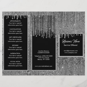 Silver and Black Menu & Pricing Flyer