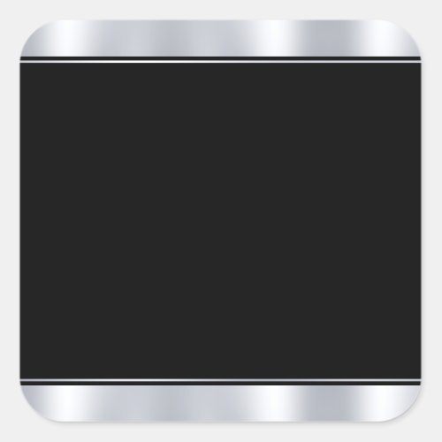 Silver And Black Modern Elegant Blank Template Square Sticker