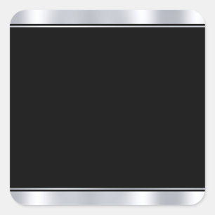 Silver And Black Modern Elegant Blank Template Square Sticker