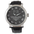 Silver and Black Monogram Men's