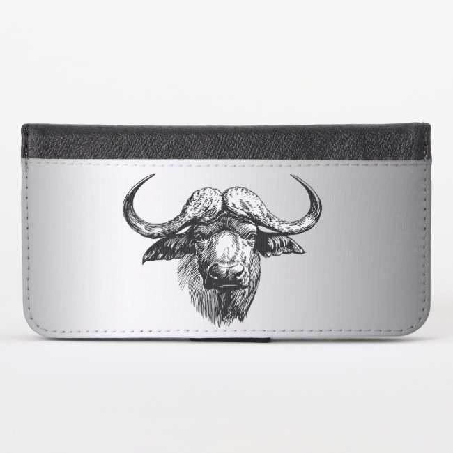 Silver and Black Ox iPhone X Wallet Case