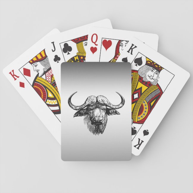 Silver and Black Ox Playing Cards