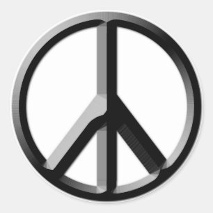 Silver and Black Peace Sign Sticker Sheet