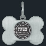 Silver and Black Pet ID Tag<br><div class="desc">Animal Pet ID Tag ready for you to personalized. ✔NOTE: ONLY CHANGE THE TEMPLATE AREAS NEEDED! 😀 If needed, you can remove the text and start fresh adding whatever text and font you like. 📌If you need further customization, please click the "Click to Customize further" or "Customize or Edit Design"...</div>