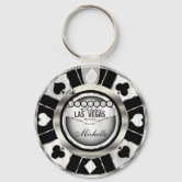 Las Vegas Poker Chip Casino Gambling Obsolete Keychain
