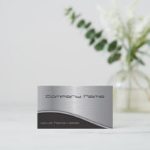 Silver and Black Professional Business Card (Standing Front)