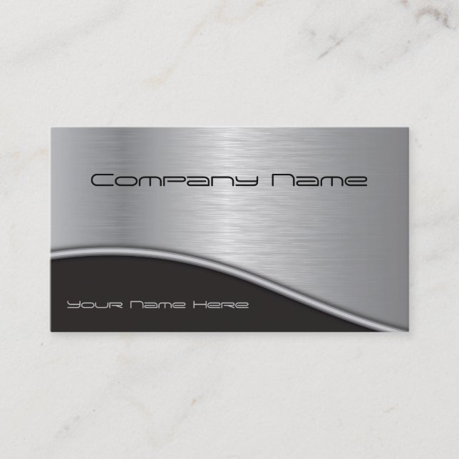 Silver and Black Professional Business Card (Front)